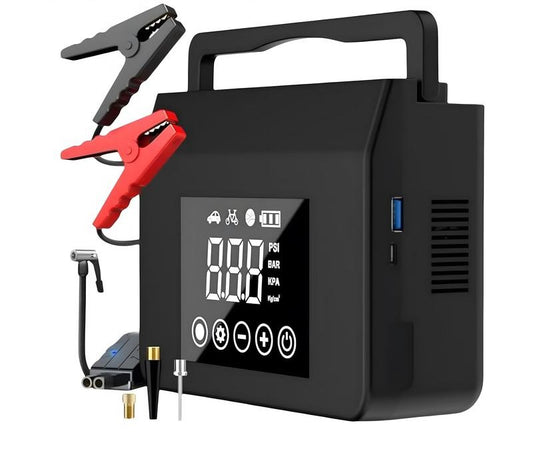 Carvexa - 4000A Portable Car Jump Starter with 150PSI Tire Inflator & 15000mAh Power Bank - Essential Emergency Tool with LED Light